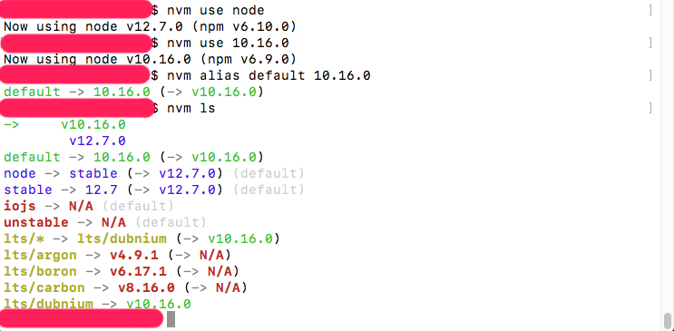 nvm切换不同版本的node.js