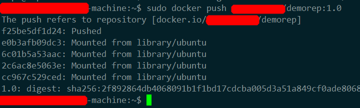 docker push命令使用实例