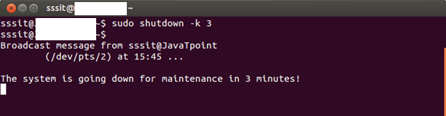 Linux shutdown命令7