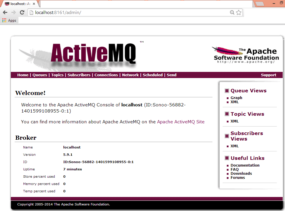 打开activemq服务器