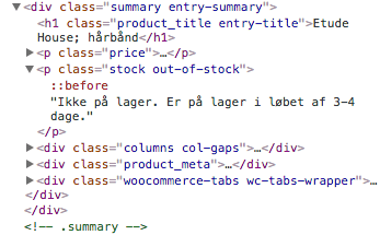 HTML WooCommerce围绕着文本输出