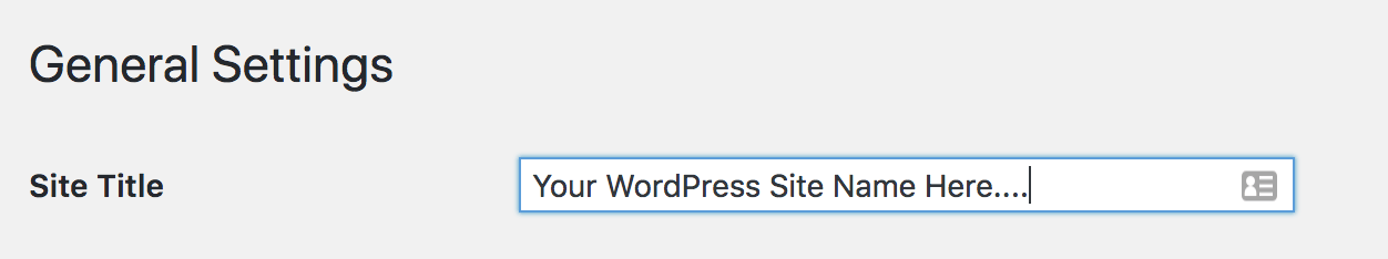 WordPress网站名称