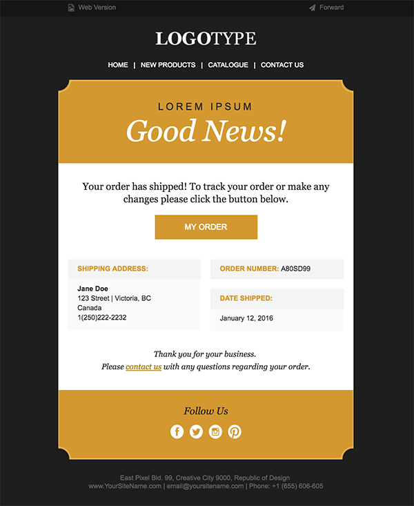 Goldstart免费电子邮件模板