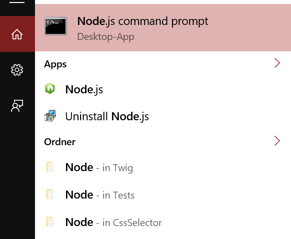 Node.js命令提示符窗口