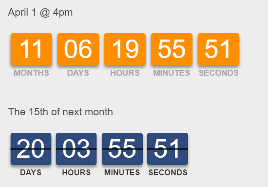Countdown flip clock timer