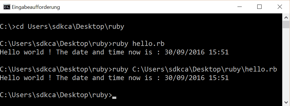 Ruby控制台输出