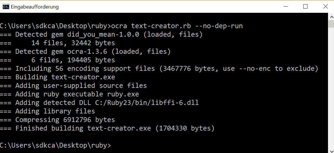 从Ruby脚本创建可执行文件