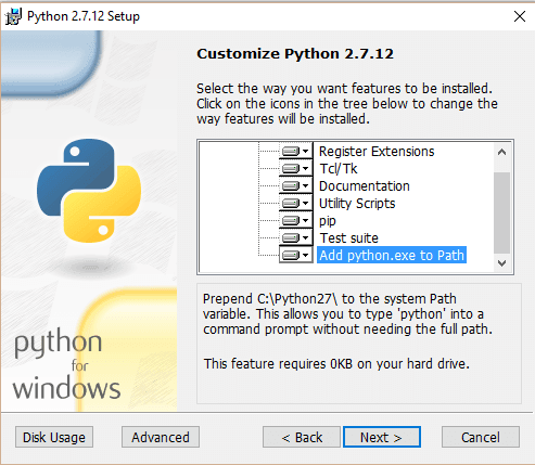 Python 2.7安装程序Windows安装程序环境变量
