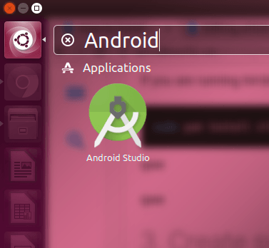 Android Studio搜索菜单Ubuntu