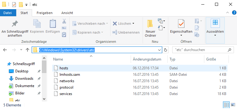 在Windows中编辑主机文件