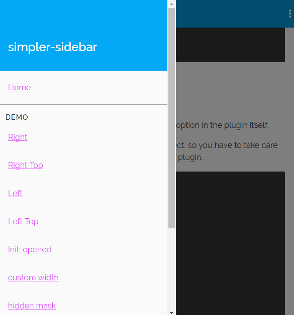 Simpler Sidebar jQuery插件