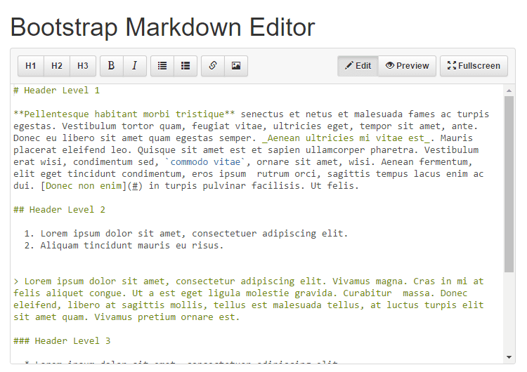 Boostrap Markdown编辑器