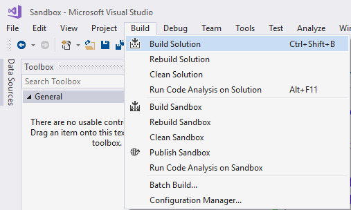 生成解决方案项目Visual Studio