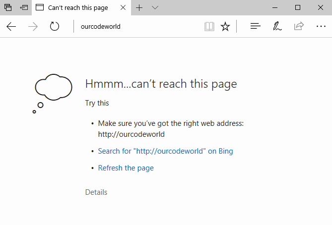 Microsoft Edge无法访问本地域