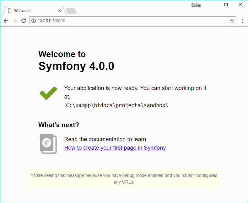Symfony 4欢迎页面