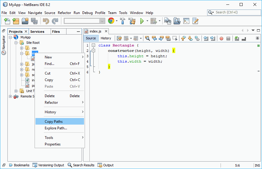 将文件夹路径复制到NetBeans中的剪贴板
