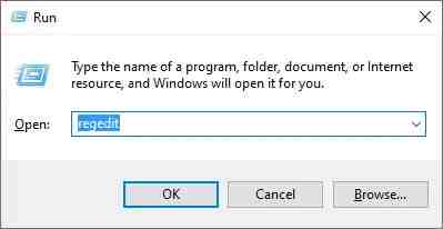 Regedit在运行Windows中打开-Windows 10