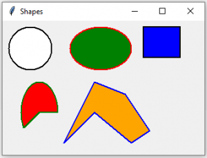 Python Tkinter使用Canvas类创建不同的形状1