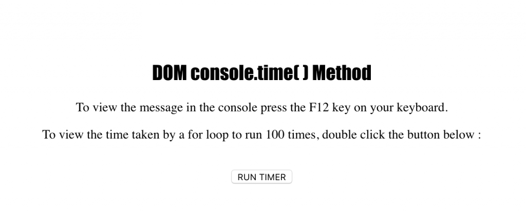 HTML DOM console.time()方法用法示例介绍1